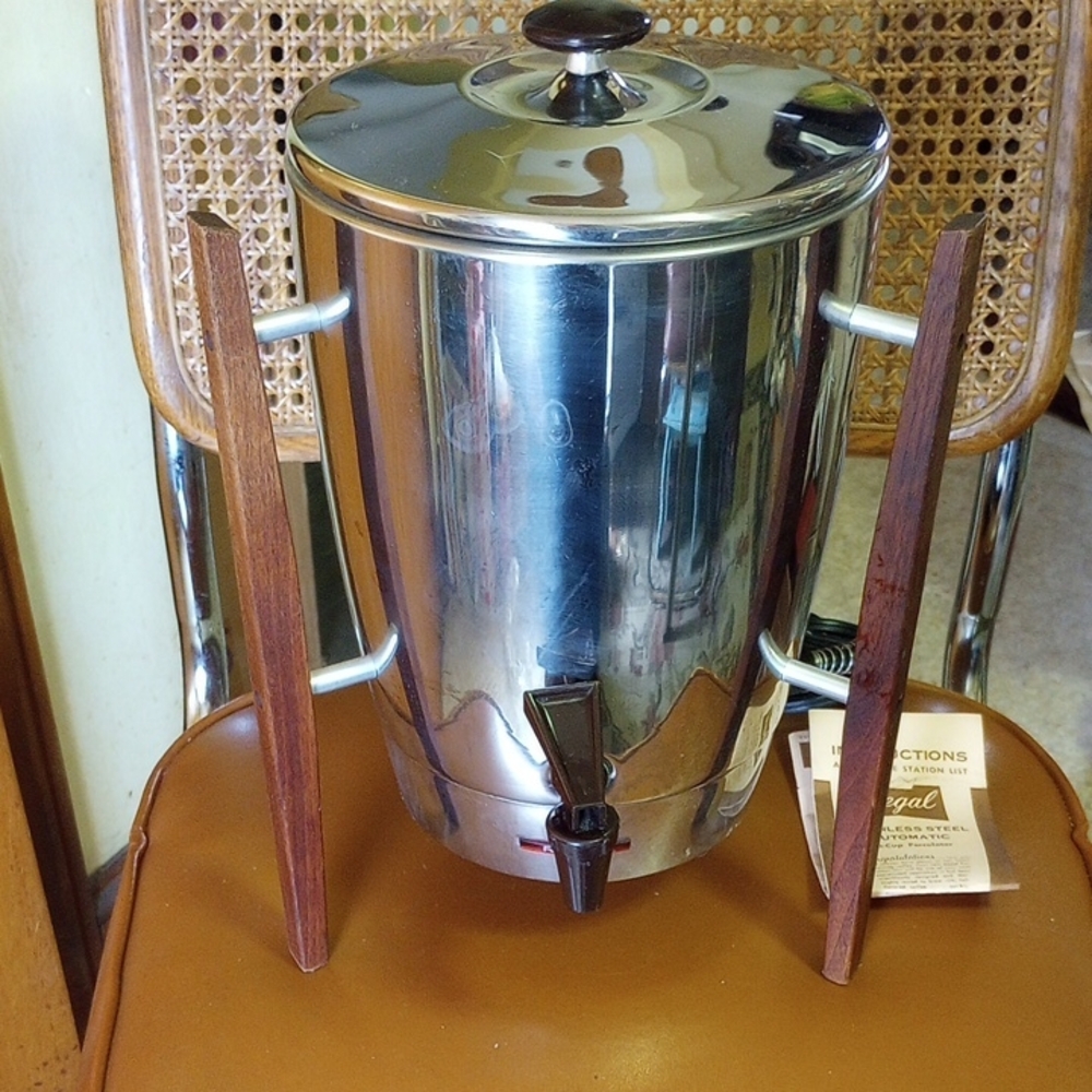 Regal Stainless Steel 30 Cup Coffee Percolator w/ Instructions, Like New!